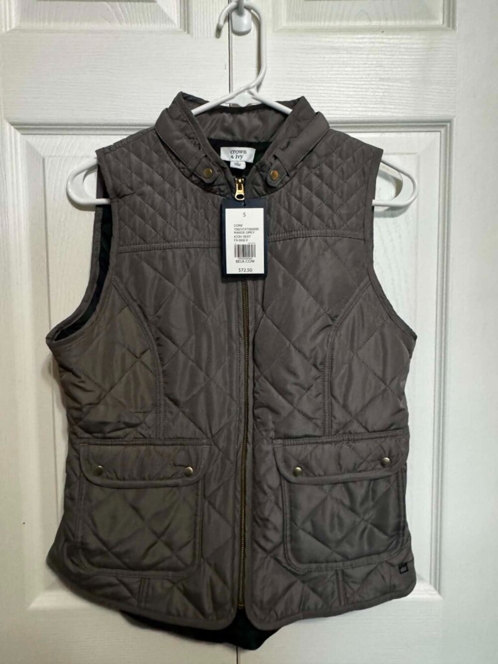 CORE Range Grey Icon Vest – Women’s Size S – Plaid – NWT